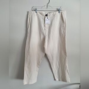 NWT ZARA | Linen Blend Pants Cream Sz XL